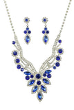 Luxury Marquise Multi Rhinestone Necklace And Earring Set