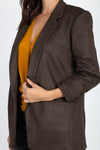 Mid Length Faux Suede Blazer