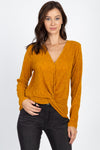 Twist Hem Brushed Knit Top