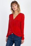 Twist Hem Brushed Knit Top