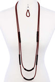 Double Layer Chic Long Necklace And Earring Set