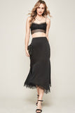 Solid Woven Midi Skirt