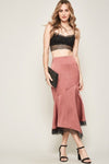 Solid Woven Midi Skirt