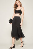 Solid Woven Midi Skirt