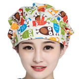 Floral Print Adjustable Scrub Hats