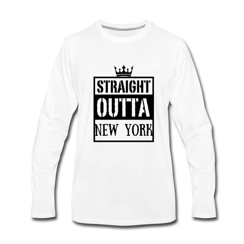 Customized Men's Premium Long Sleeve T-Shirt - white